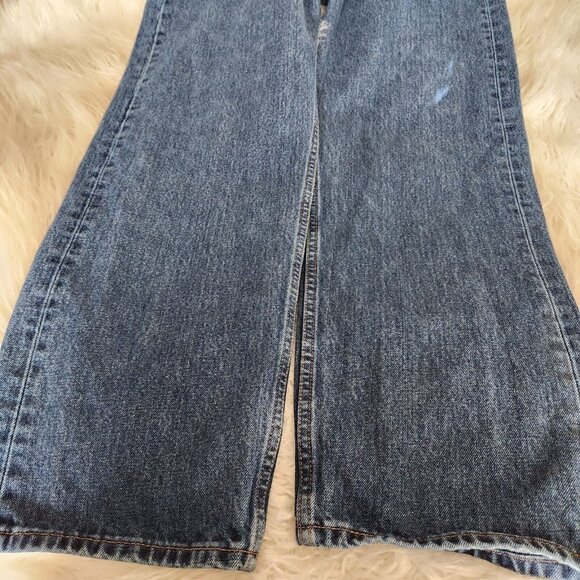 Levi's 505 Mens Jeans 42x32 Blue‎ Denim Logo Straight Leg Flat Front - Picture 11 of 13